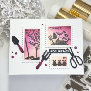 Waffle Flower Postage Collage Garden Silhouettes Stamp Set