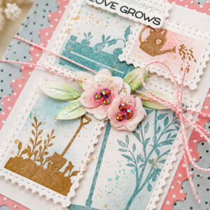 Waffle Flower Postage Collage Garden Silhouettes Stamp Set