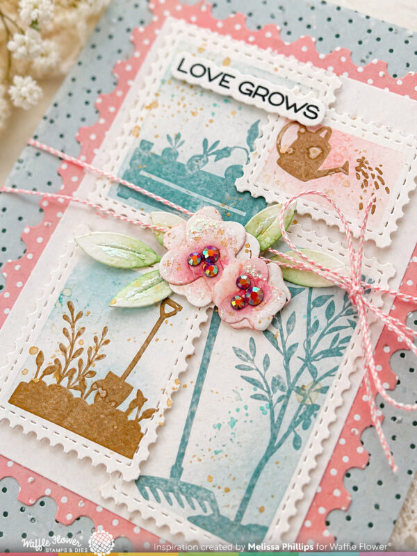 Waffle Flower Postage Collage Garden Silhouettes Stamp Set
