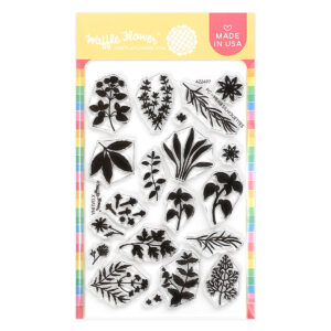 Waffle Flower Postage Collage Herb Silhouettes Stamp Set