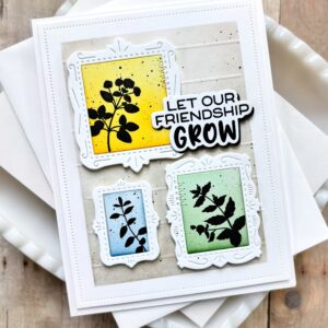 Waffle Flower Postage Collage Herb Silhouettes Stamp Set