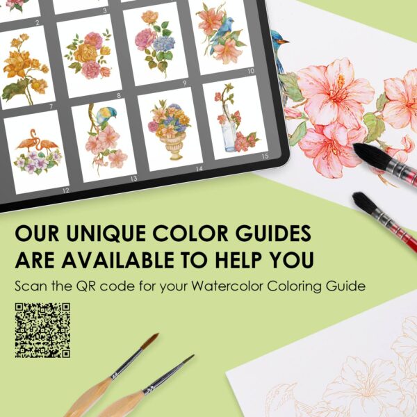 Grabbie Watercolor Coloring Club Florals