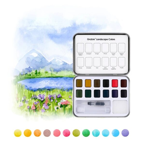 Grabbie Watercolor Coloring Club Landscapes
