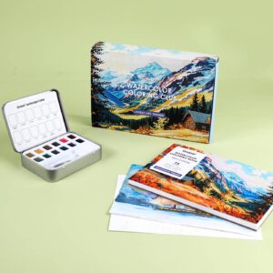 Grabbie Watercolor Coloring Club Landscapes