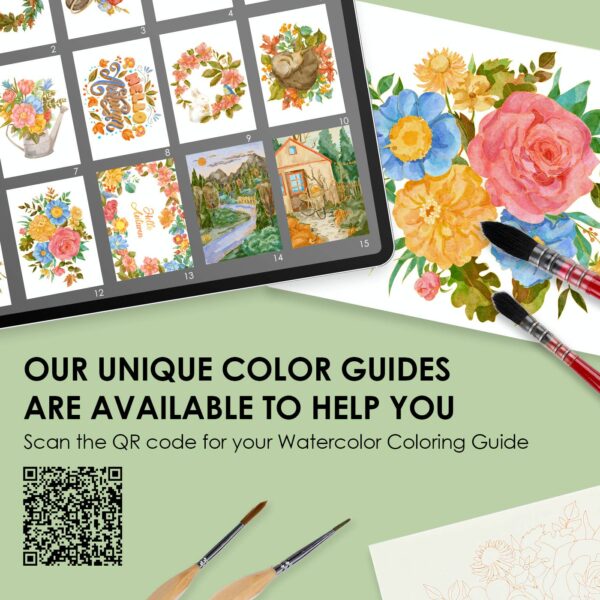 Grabbie Watercolor Coloring Club Autumn