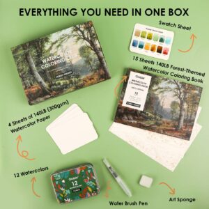 Grabbie Watercolor Coloring Club Forest
