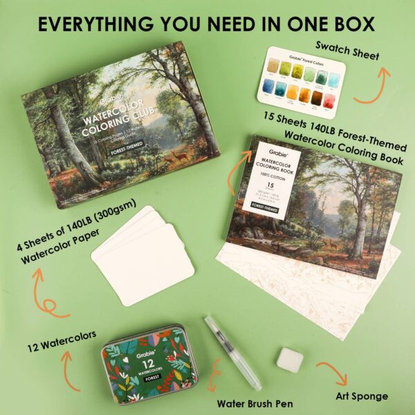 Grabbie Watercolor Coloring Club Forest Grabbie Watercolor Coloring Club Forest