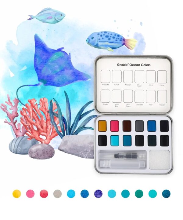 Grabbie Watercolor Coloring Club Ocean