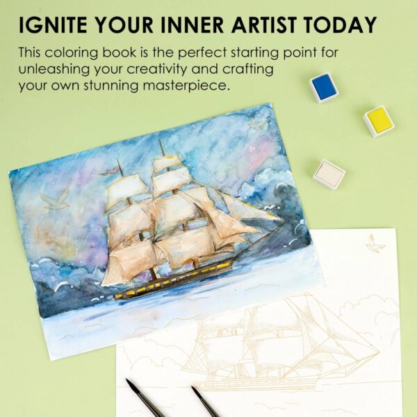 Grabbie Watercolor Coloring Club Ocean