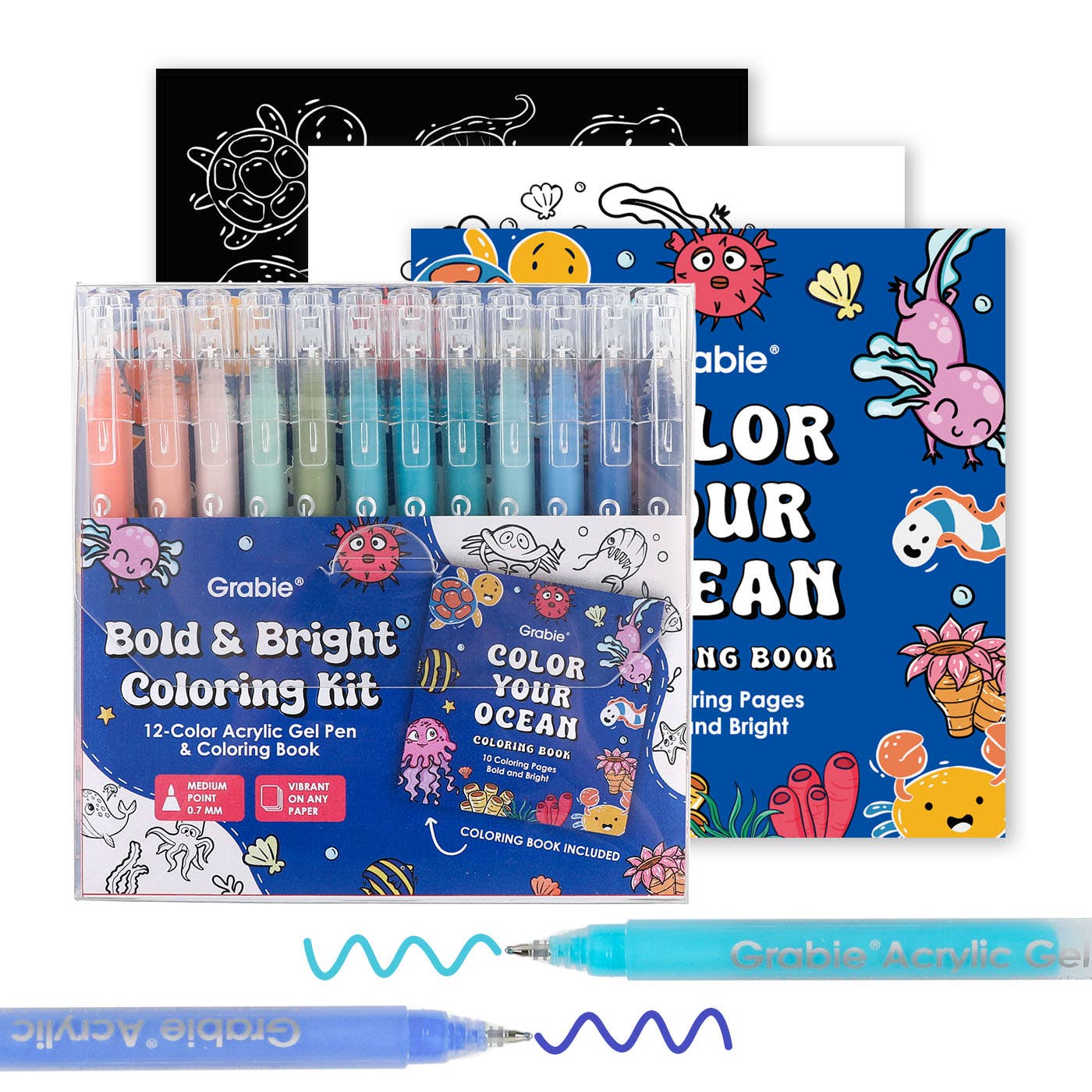Grabbie Bold & Bright Coloring Kit Ocean Color