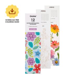 Grabbie Watercolor Coloring Bookmarks