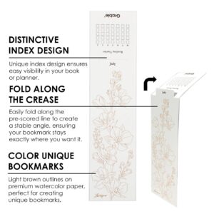 Grabbie Watercolor Coloring Bookmarks
