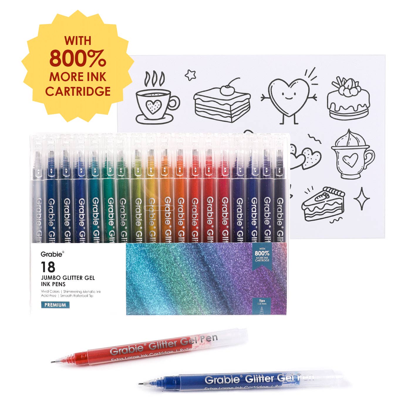 Grabbie Jumbo Iridescent Glitter Gel Pens