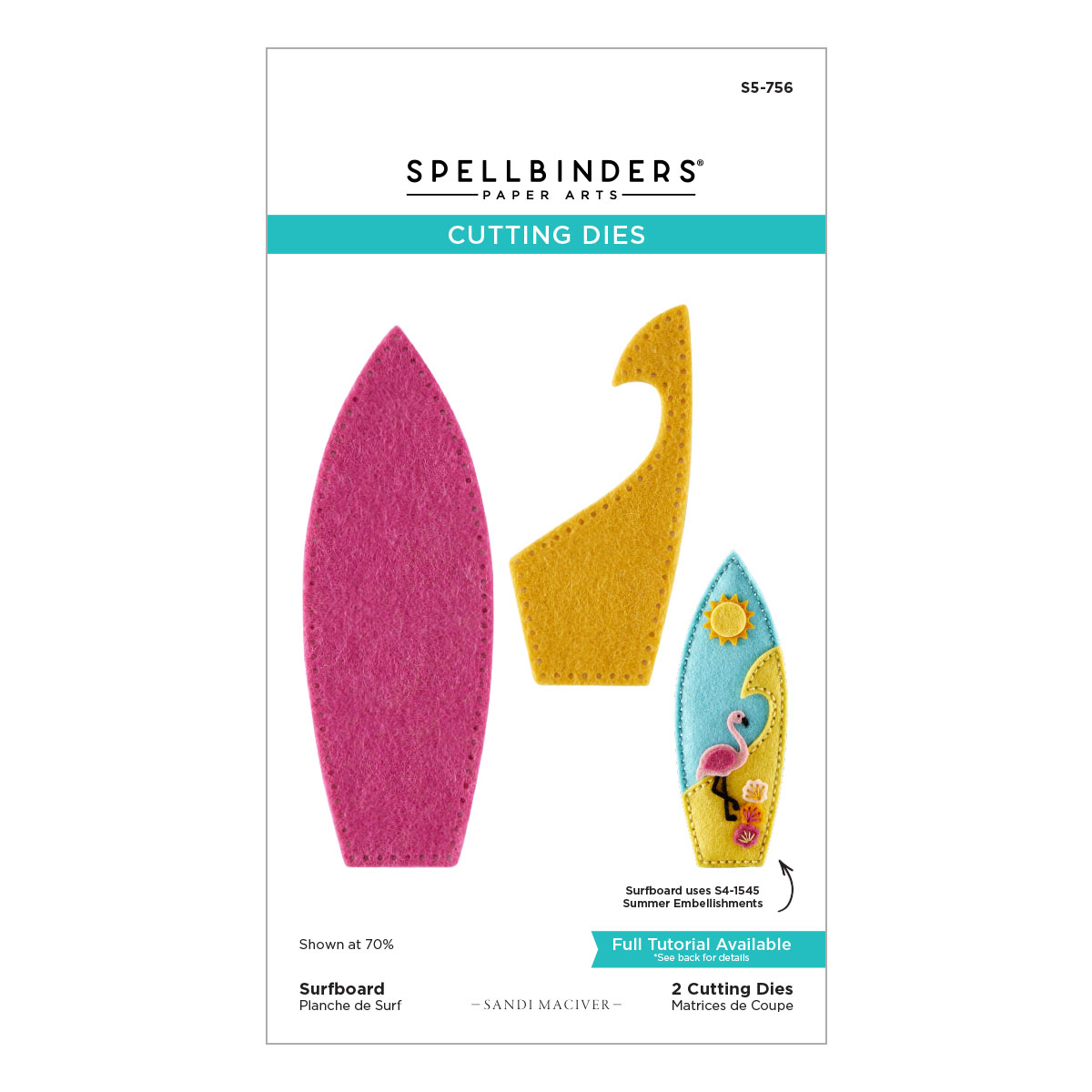 Spellbinders Surfboard Etched Dies By Sandi Maciver