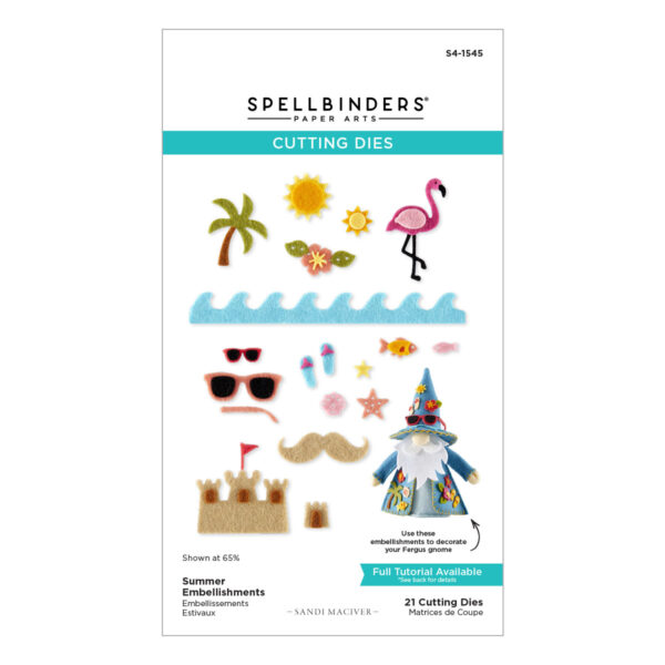 Spellbinders Summer Embellishments Etched Dies By Sandi Maciver