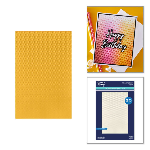 Spellbinders Cascading Dots 3D Embossing Folder By Simon Hurley