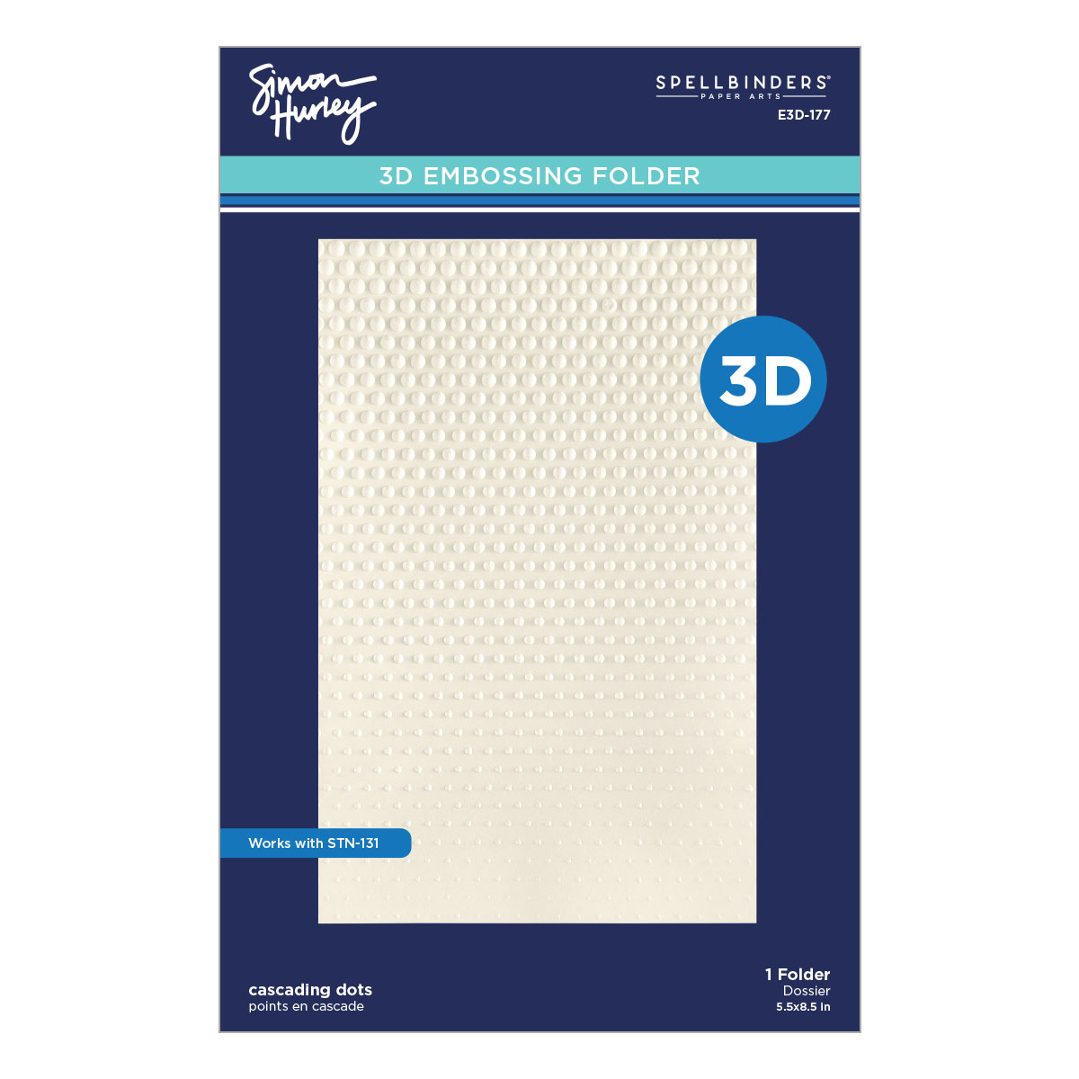 Spellbinders Cascading Dots 3D Embossing Folder By Simon Hurley