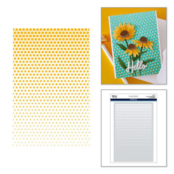 Spellbinders Layered Cascading Dots Stencil By Simon Hurley