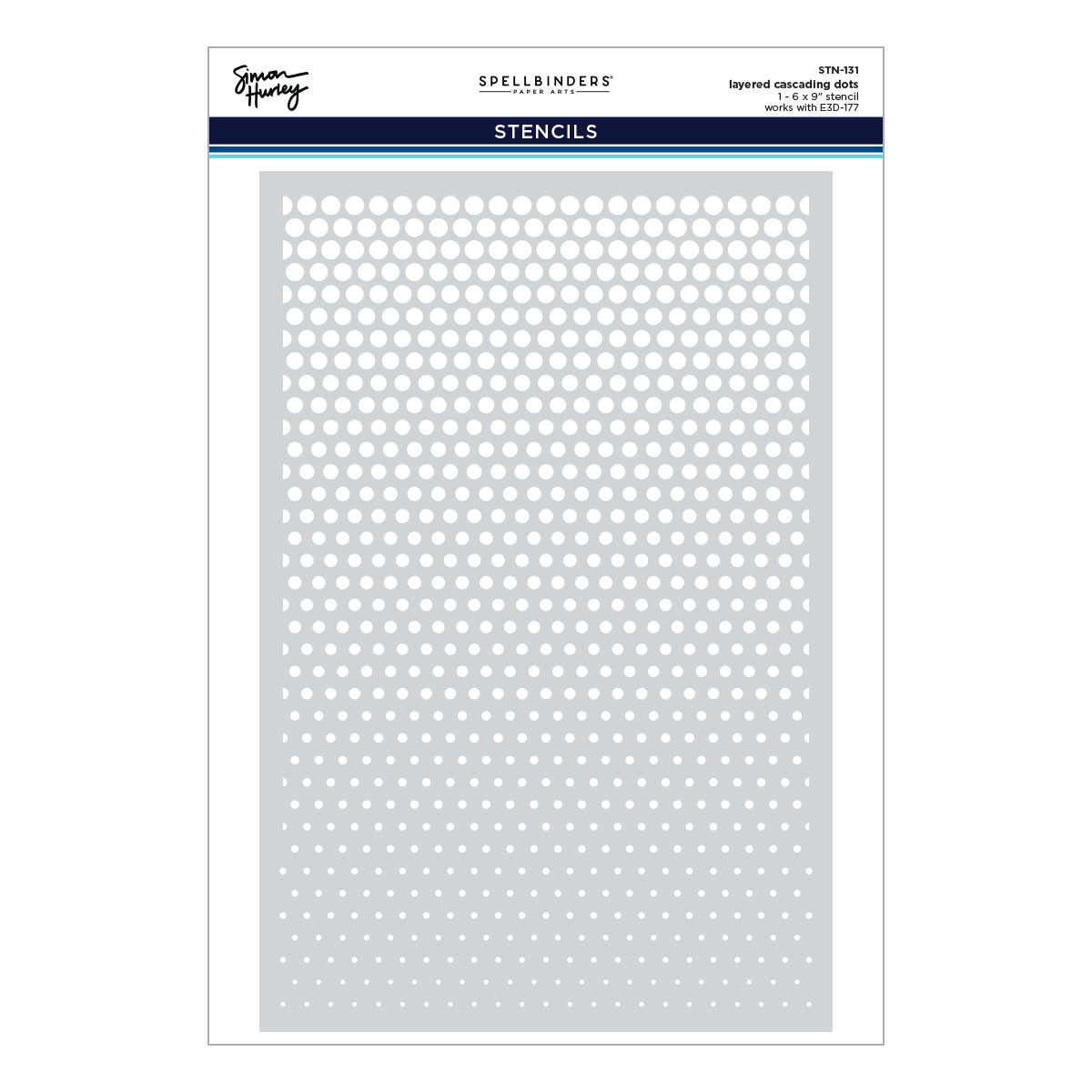 Spellbinders Layered Cascading Dots Stencil By Simon Hurley