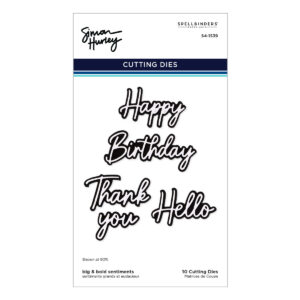 Spellbinders Big & Bold Sentiments Etched Dies By Simon Hurley