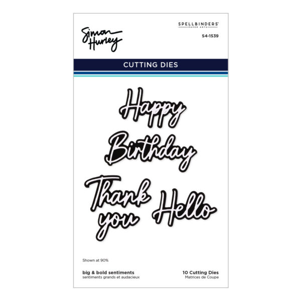 Spellbinders Big & Bold Sentiments Etched Dies By Simon Hurley
