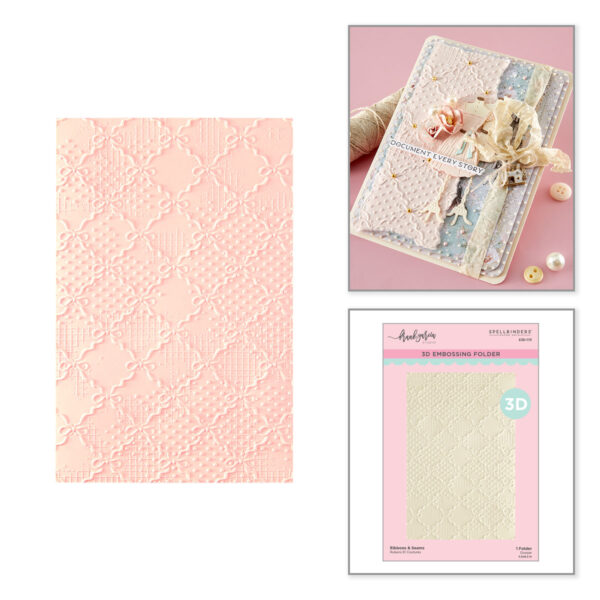 Spellbinders Ribbons & Seams 3D Embossing Folder By Frank Garcia