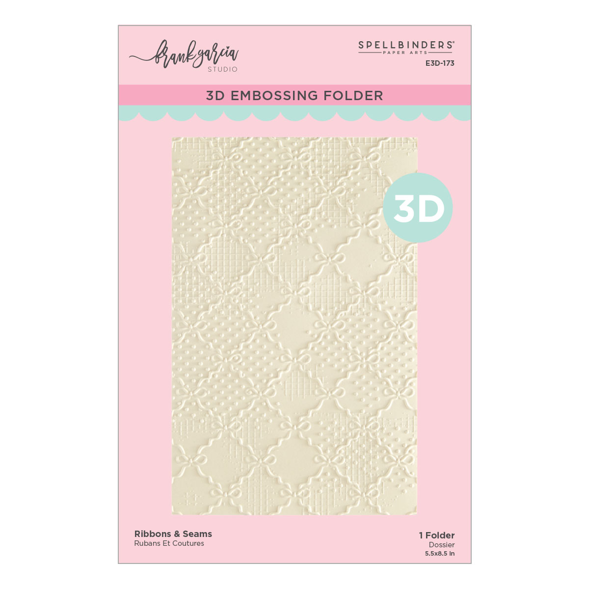 Spellbinders Ribbons & Seams 3D Embossing Folder By Frank Garcia