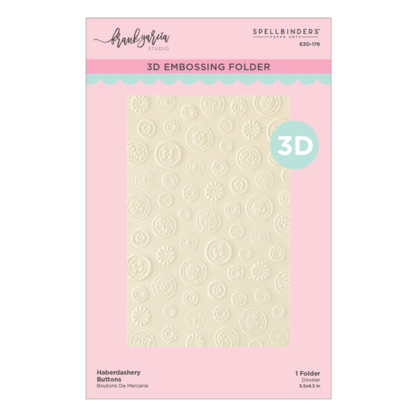 Spellbinders Haberdashery Buttons 3D Embossing Folder By Frank Garcia
