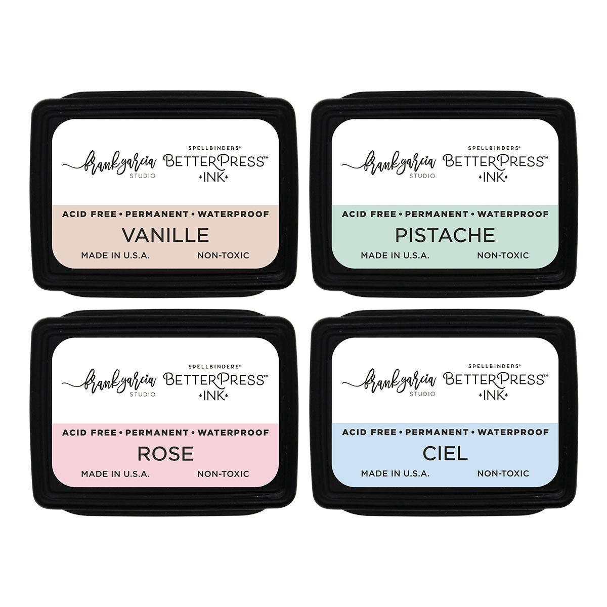 Spellbinders Blushing Macarons Betterpress Ink Mini Set By Frank Garcia - 4 Pack