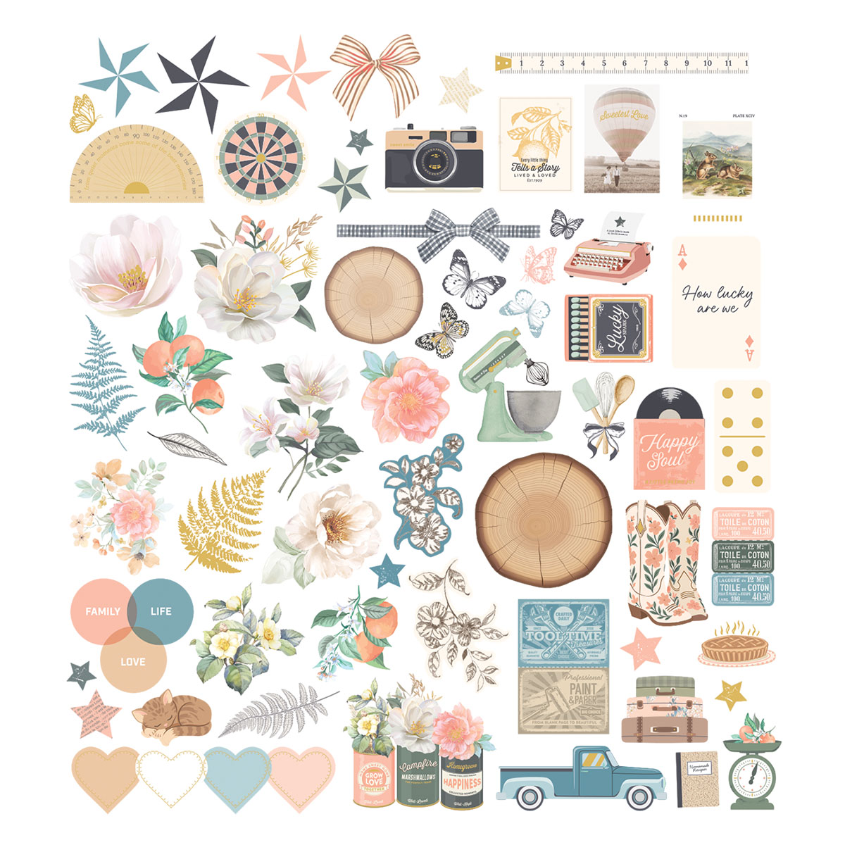 Spellbinders Rosie's Studio Clementine Diecut Cardstock Ephemera
