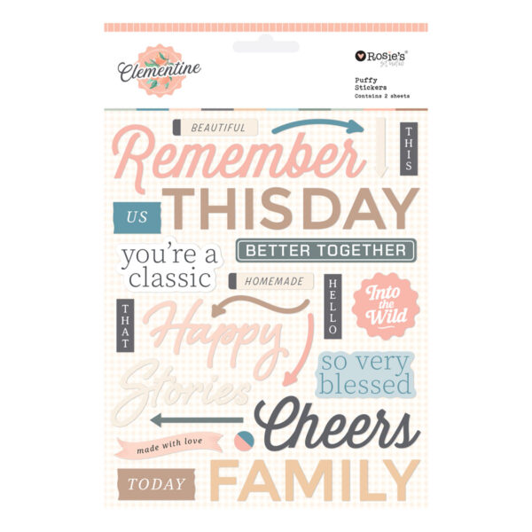 Spellbinders Rosie's Studio Clementine Puffy Stickers