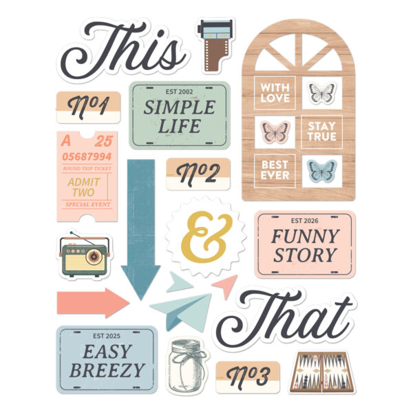 Spellbinders Rosie's Studio Clementine Chipboard Embellishments