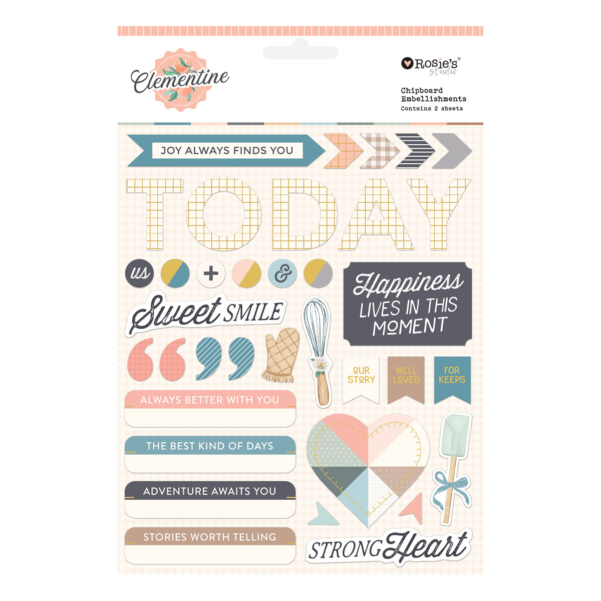 Spellbinders Rosie's Studio Clementine Chipboard Embellishments