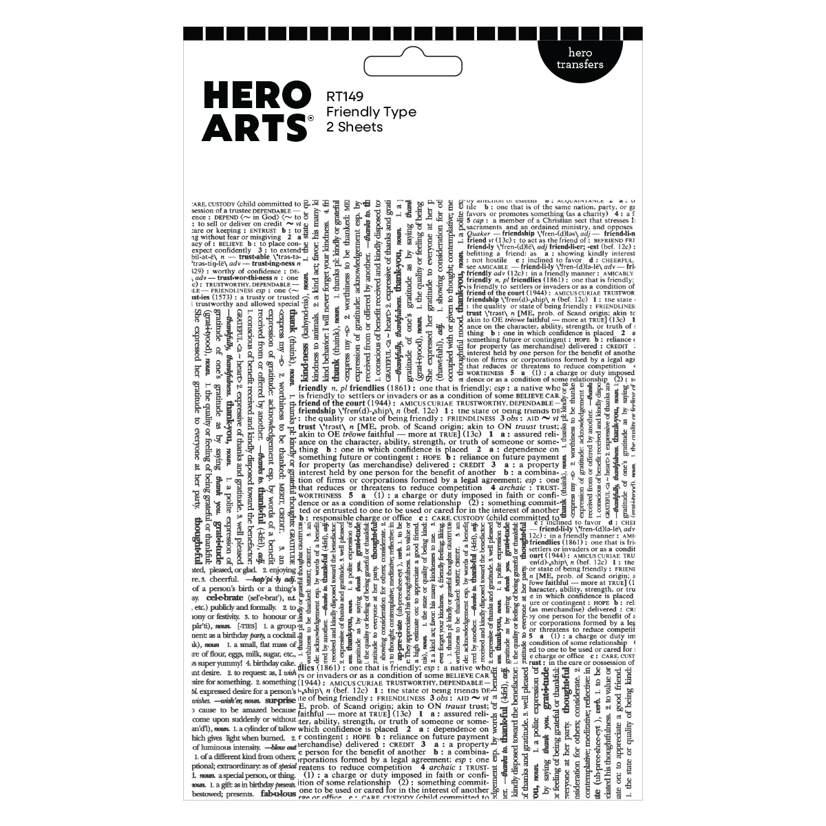 Hero Arts Friendly Type Hero Transfers