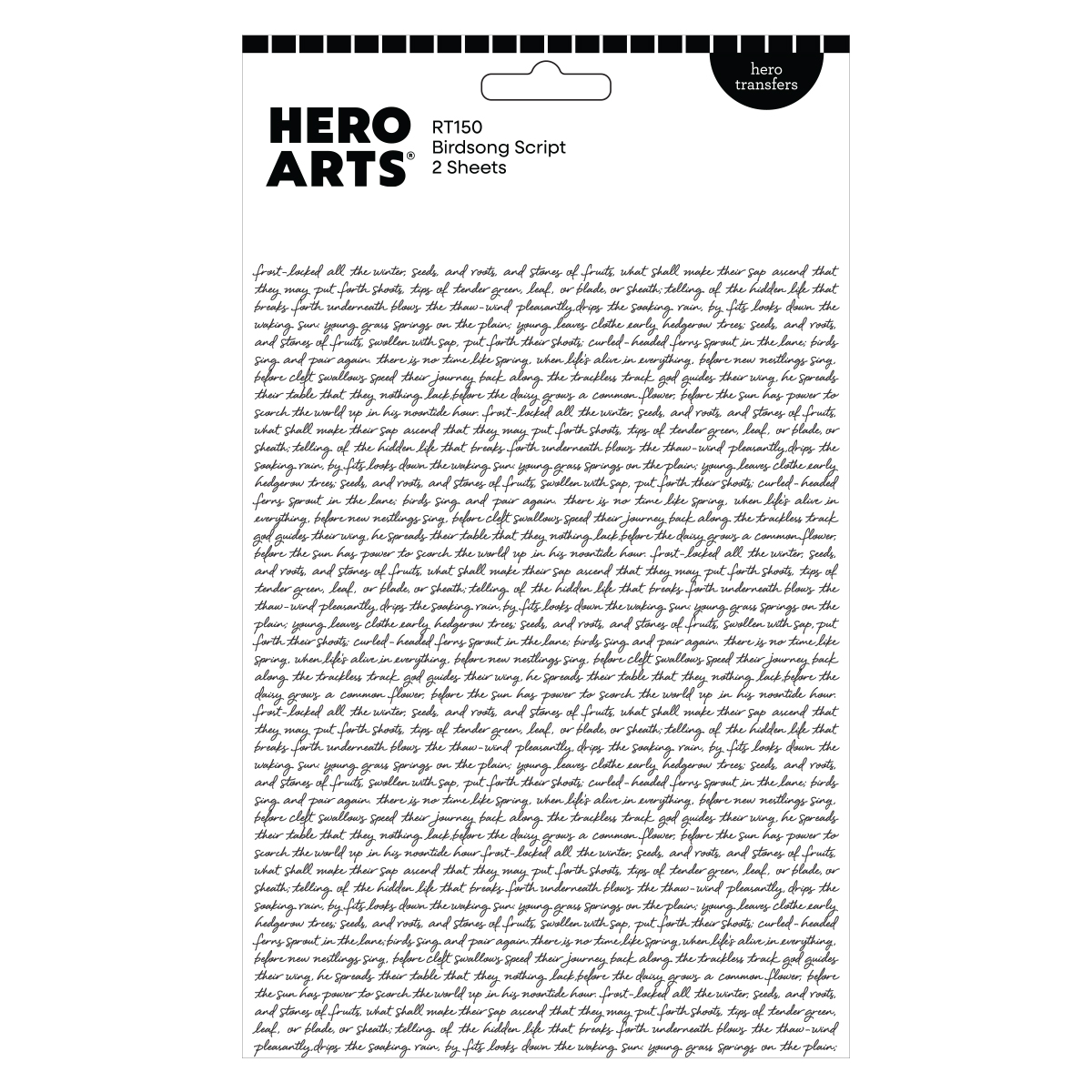 Hero Arts Birdsong Script Hero Transfers