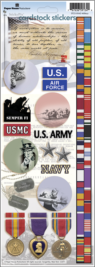 PAPER HOUSE CARDSTOCK STICKER MILITARY