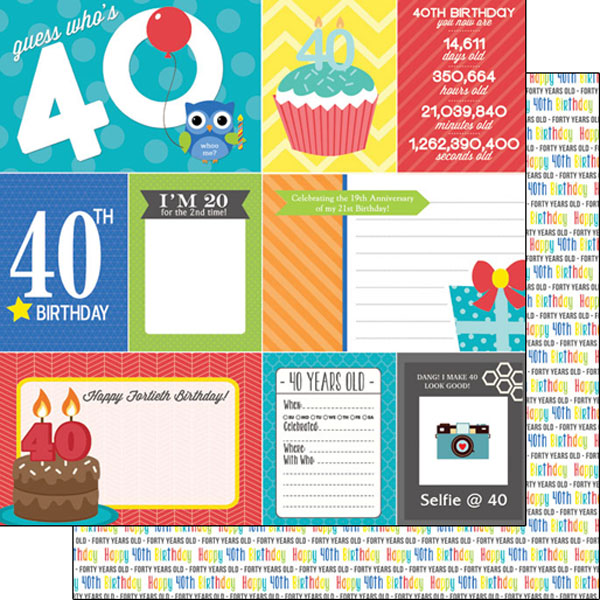 SCRAPBOOK CUSTOMS 12X12 BIRTHDAY 40th