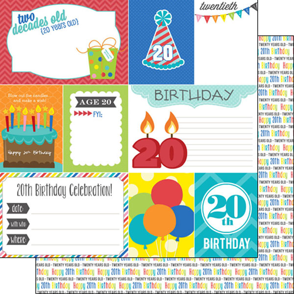 SCRAPBOOK CUSTOMS 12X12 BIRTHDAY 20TH