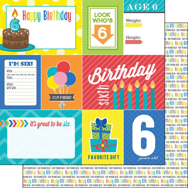 SCRAPBOOK CUSTOMS 12X12 BIRTHDAY 6TH