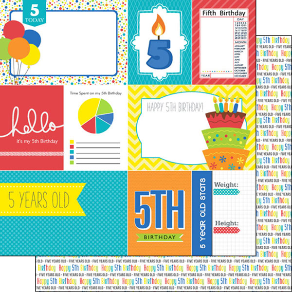 SCRAPBOOK CUSTOMS 12X12 BIRTHDAY 5TH