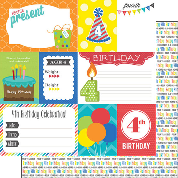 SCRAPBOOK CUSTOMS 12X12 BIRTHDAY 4TH
