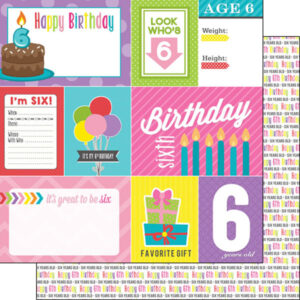 SCRAPBOOK CUSTOMS 12X12 6TH BIRTHDAY GIRL JOURNAL