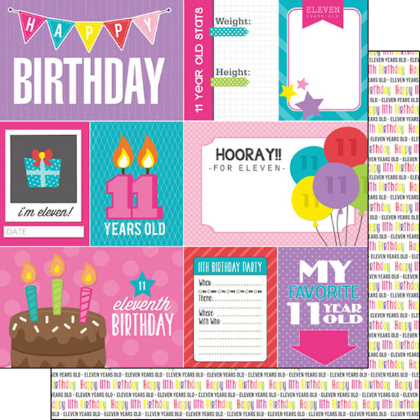 SCRAPBOOK CUSTOMS 12X12 11TH BIRTHDAY GIRL JOURNAL