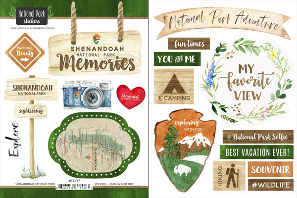 SCRAPBOOK CUSTOMS SHENANDOAH NATIONAL PARK STICKER