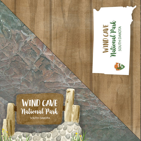 SCRAPBOOK CUSTOMS 12X12 WIND CAVE NATIONAL PARK