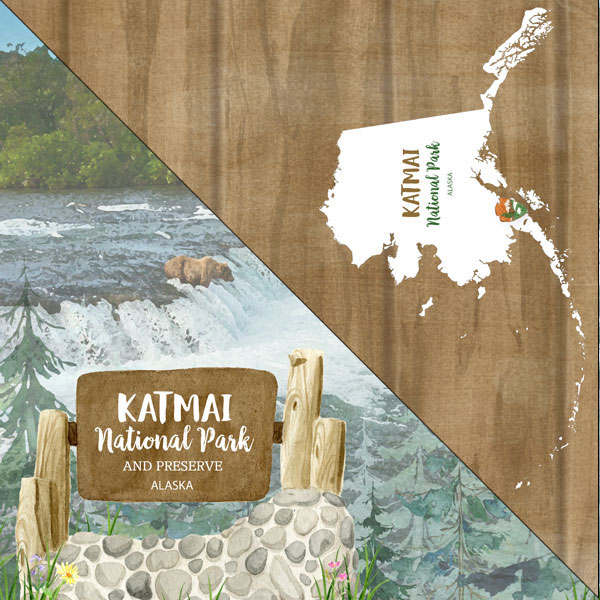SCRAPBOOK CUSTOMS 12X12 KATMAI NATIONAL PARK