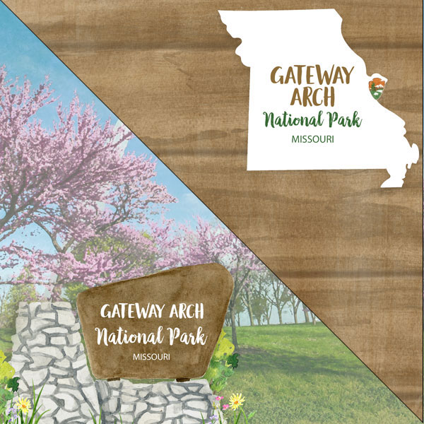SCRAPBOOK CUSTOMS 12X12 GATEWAY ARCH NATIONAL PARK
