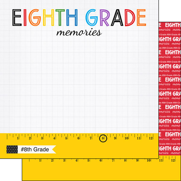 SCRAPBOOK CUSTOMS 12X12 8TH GRADE RULER