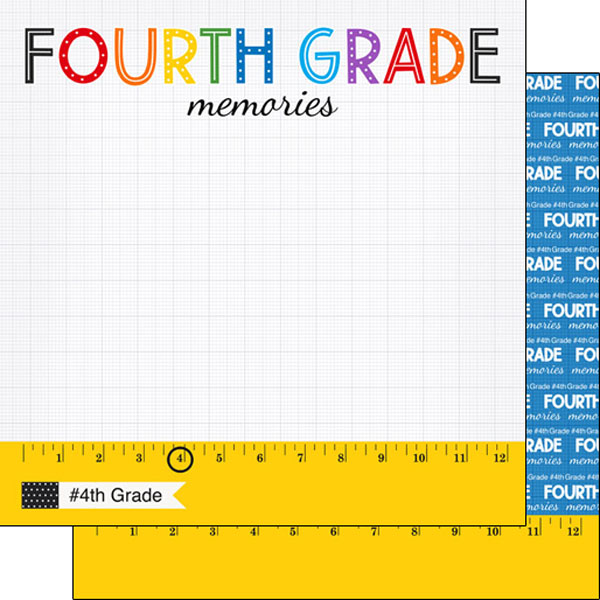 SCRAP CUST 12X12 4TH GRADE RULER
