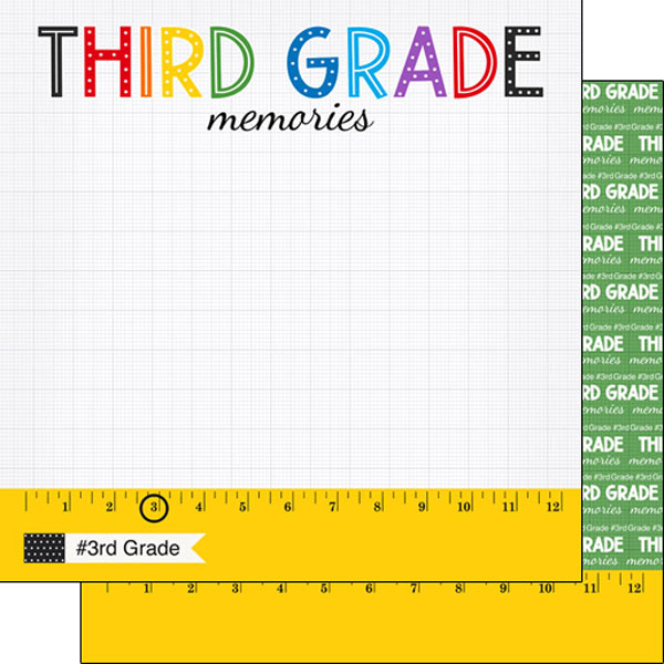 SCRAPBOOK CUSTOMS 12X12 3RD GRADE RULER